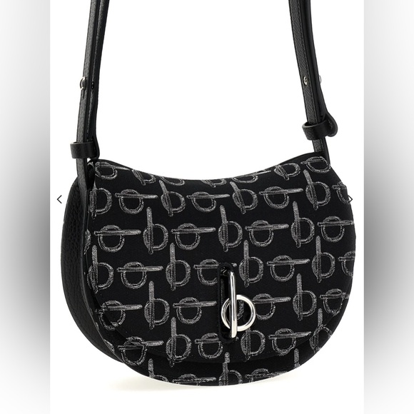 Burberry Handbags - NEW $1750 Burberry Black and Gray Shoulder Bag rocking horse silver hardware